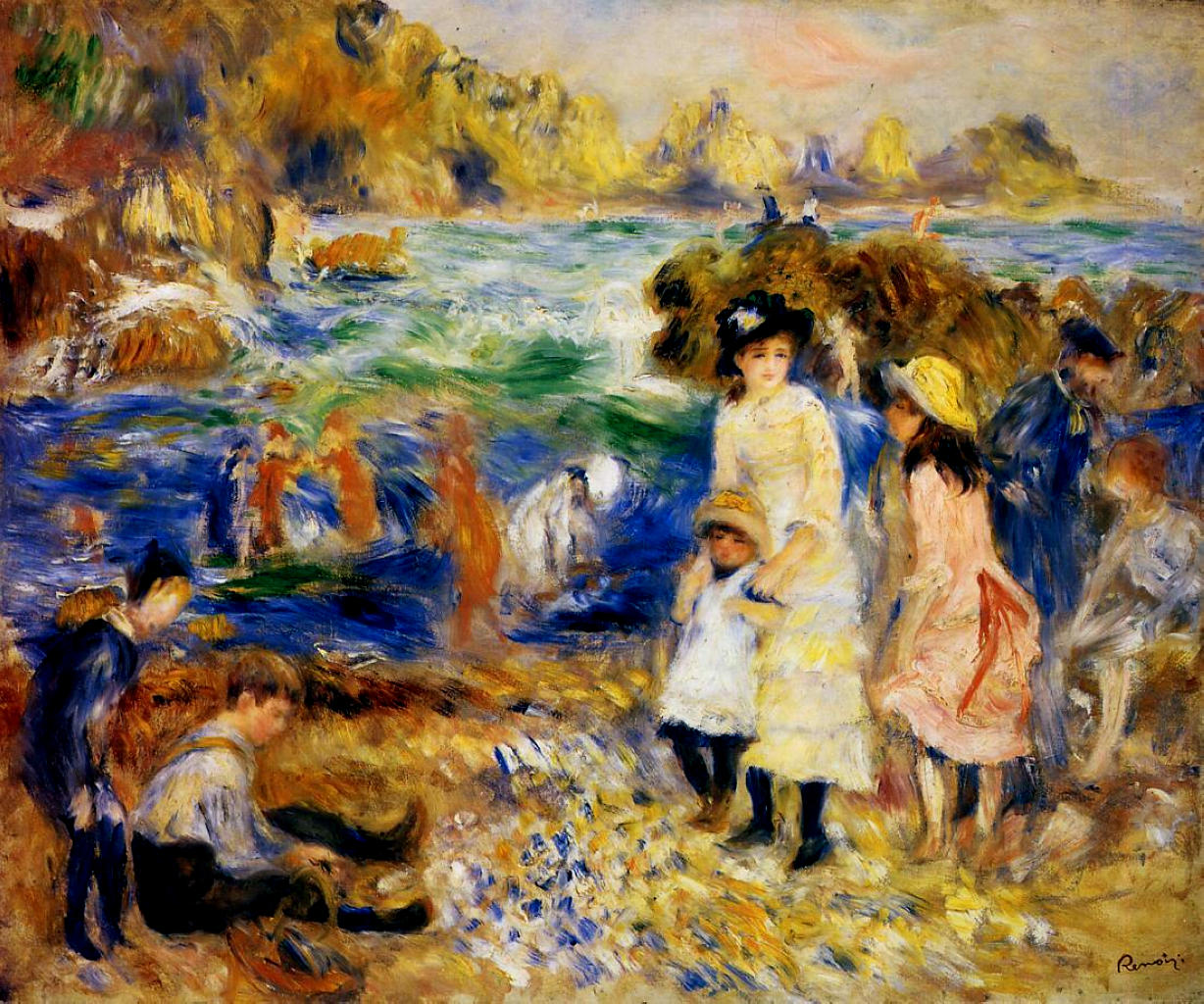 Children by the Sea in Guernsey by Pierre Auguste Renoir